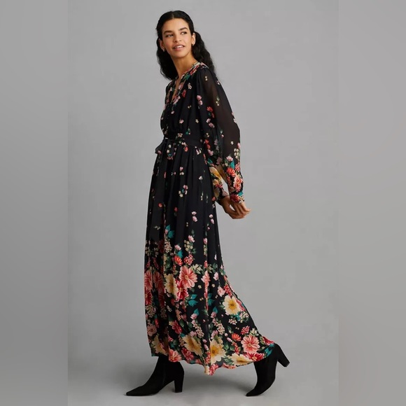 ๐๐ Anthropologie Vivienne Maxi Dress Sz XS - Picture 3 of 5